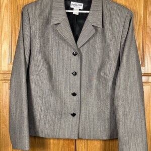 Pendleton Women's Classic Gray Jacket 100% wool plus size 16 office church